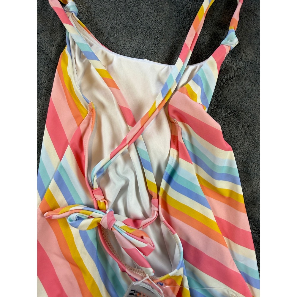 Billabong Kids Girls Magic Hour One Piece Rainbow Stripe Swimsuit Size 10 - Picture 3 of 4